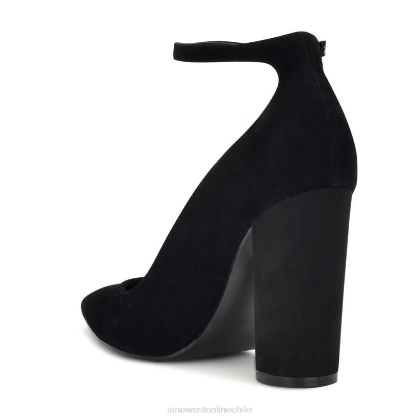 Nine West zapatos de tacón planos con correa en el tobillo 2Z2T1399 ante negro Nine West zapatillas chile