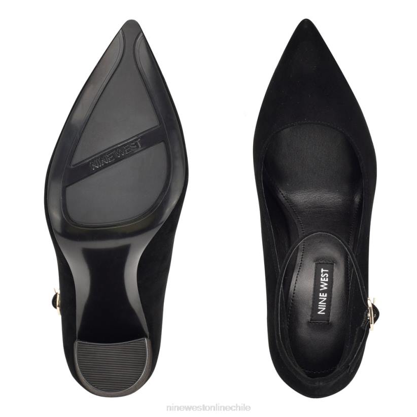 Nine West zapatos de tacón planos con correa en el tobillo 2Z2T1399 ante negro Nine West zapatillas chile