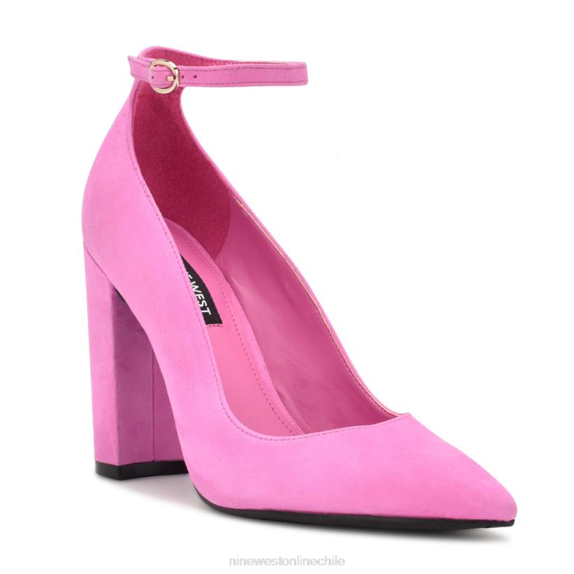 Nine West zapatos de tacón planos con correa en el tobillo 2Z2T892 gamuza rosa brillante Nine West cartera negra