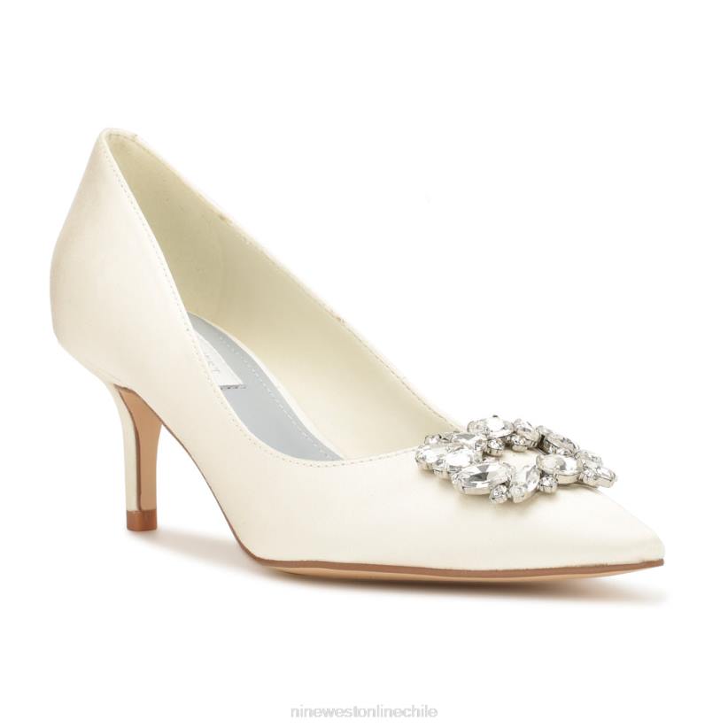 Nine West zapatos de tacón puntiagudos avolon 2Z2T1850 satén de cristal de marfil Nine West chile carteras