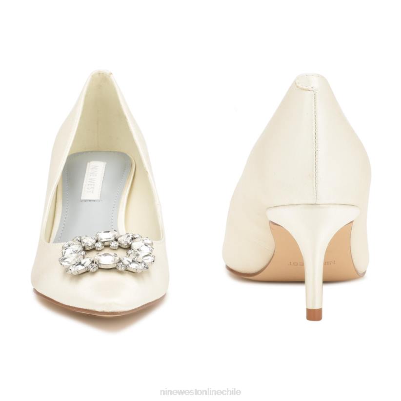 Nine West zapatos de tacón puntiagudos avolon 2Z2T1850 satén de cristal de marfil Nine West chile carteras