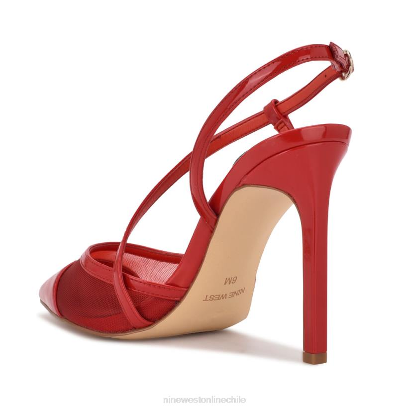 Nine West zapatos de tacón timie con correa en el tobillo 2Z2T1534 rojo charol/malla Nine West cartera negra