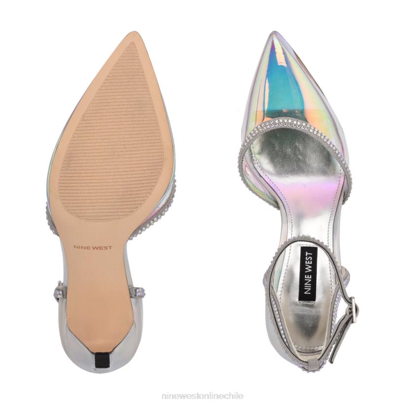 Nine West zapatos de tacón tootsie con correa en el tobillo 2Z2T1540 plata/azul iridiscente Nine West cartera negra