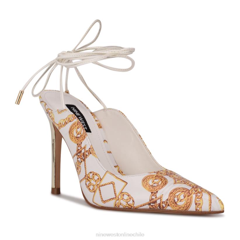 Nine West zapatos de vestir cruzados al tobillo feya 2Z2T1439 blanco multicolor Nine West shoes