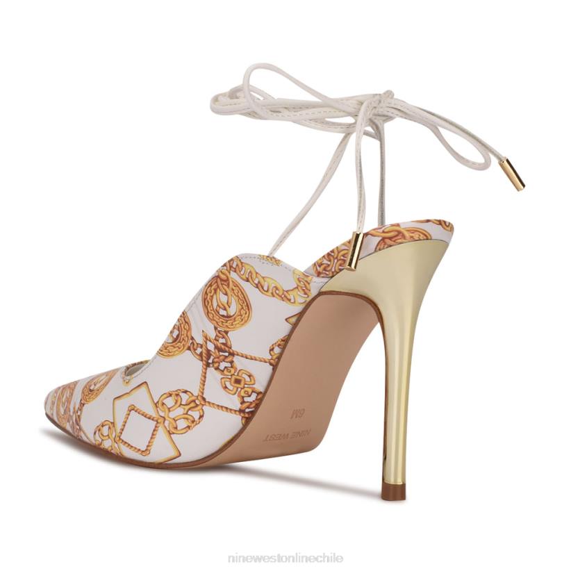 Nine West zapatos de vestir cruzados al tobillo feya 2Z2T1439 blanco multicolor Nine West shoes