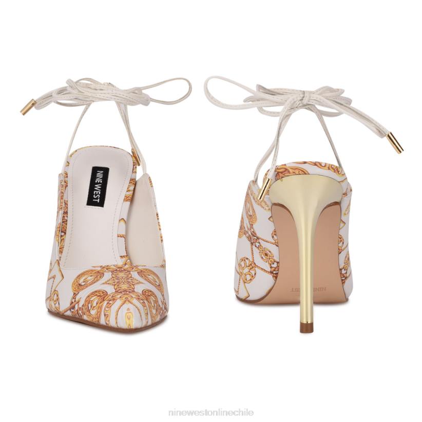 Nine West zapatos de vestir cruzados al tobillo feya 2Z2T1439 blanco multicolor Nine West shoes