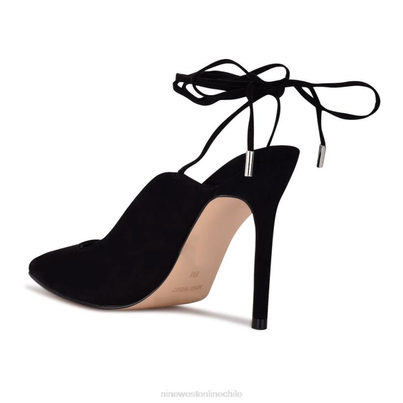 Nine West zapatos de vestir cruzados al tobillo feya 2Z2T1635 ante negro Nine West chile outlet
