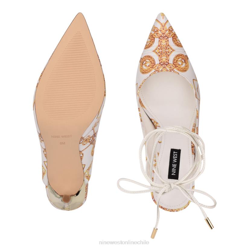 Nine West zapatos de vestir cruzados al tobillo feya 2Z2T2015 blanco multicolor Nine West shoes