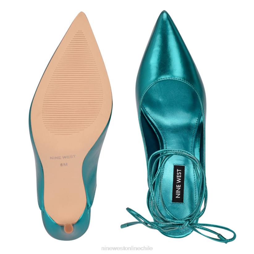 Nine West zapatos de vestir cruzados al tobillo feya 2Z2T975 turquesa metalizado Nine West chile outlet