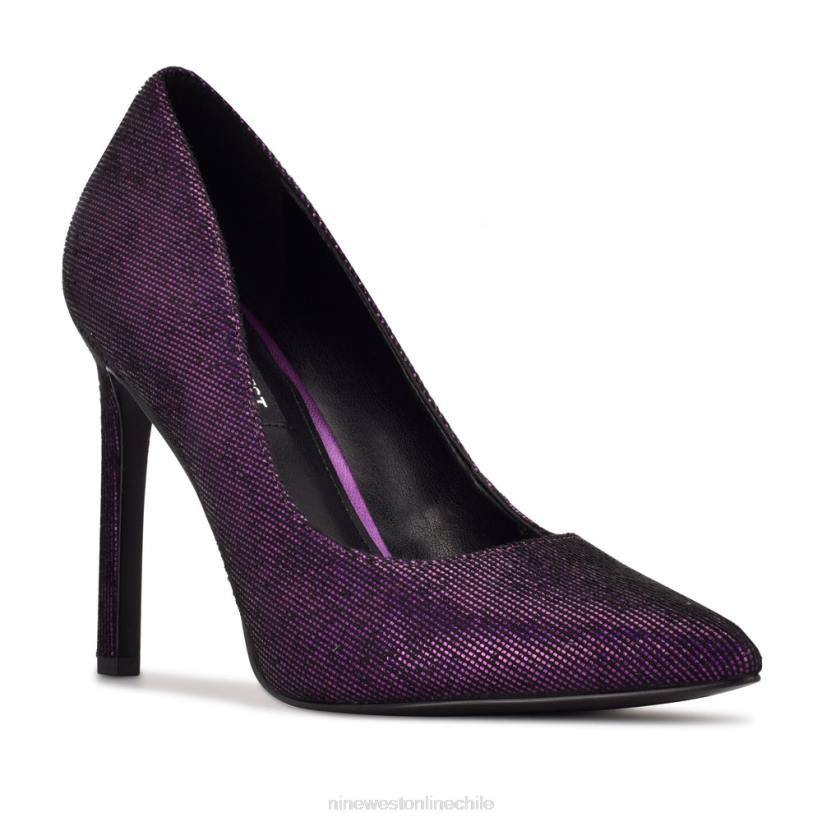 Nine West zapatos tatiana con punta puntiaguda 2Z2T1528 holográfico morado Nine West cartera negra