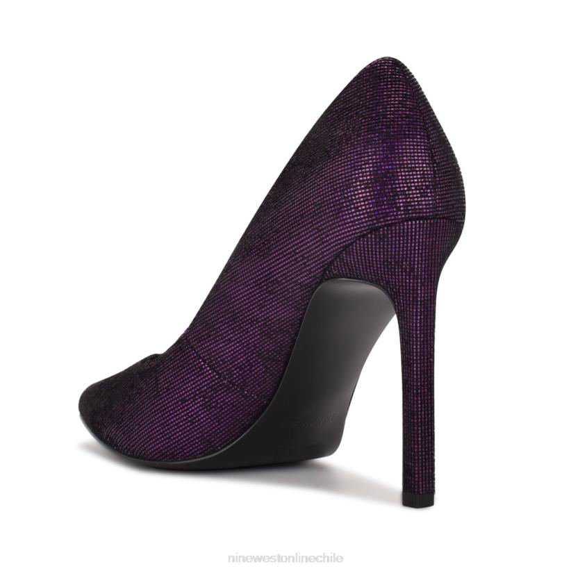 Nine West zapatos tatiana con punta puntiaguda 2Z2T1528 holográfico morado Nine West cartera negra