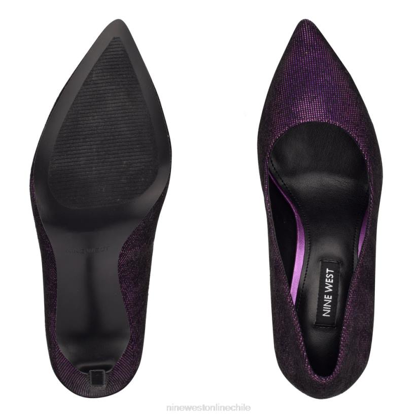 Nine West zapatos tatiana con punta puntiaguda 2Z2T1528 holográfico morado Nine West cartera negra